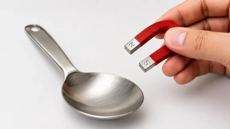 testing the magnetism of stainless steel